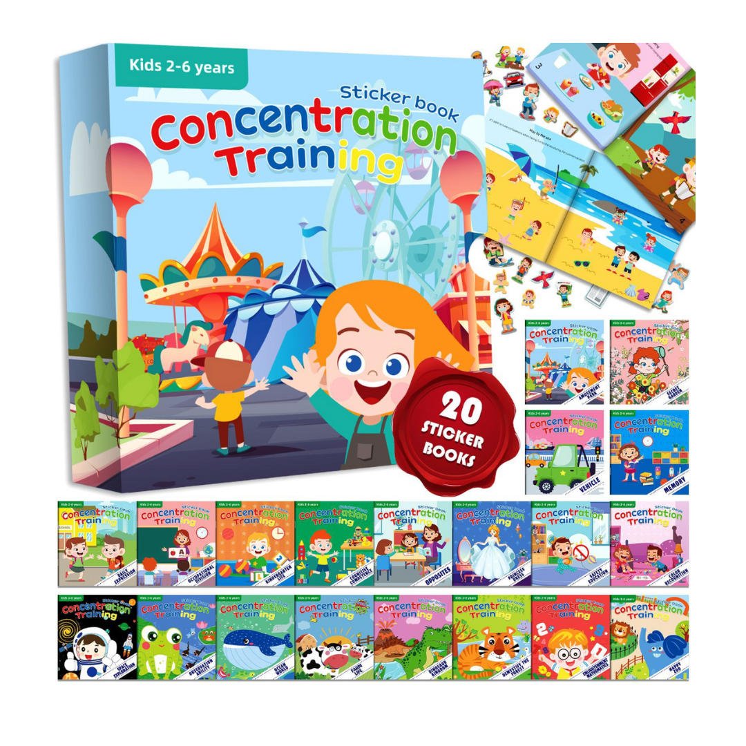 20-Pack Concentration Sticker Books for Kids | Happy Square – Happy ...