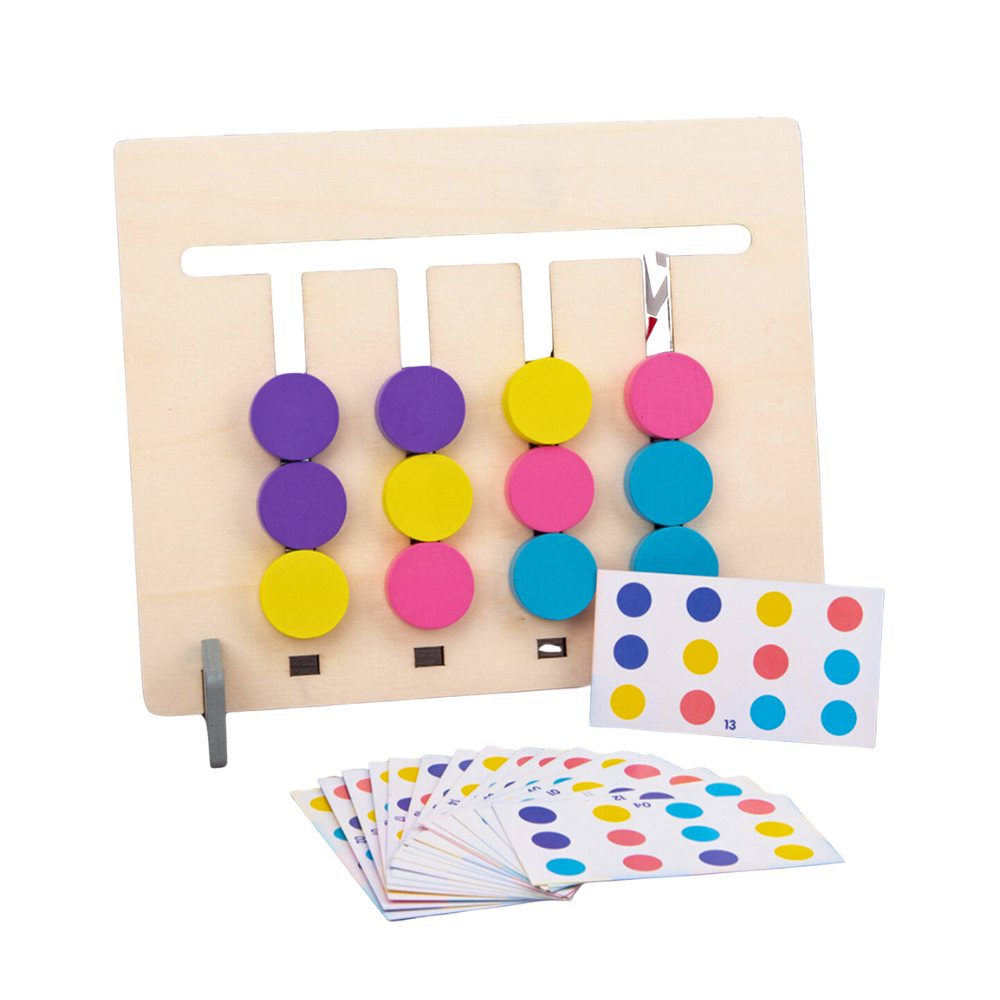 Logic Color Game Wooden 4-Color Logic Game Ages 5-6 | 64 Cards – Happy Square AU