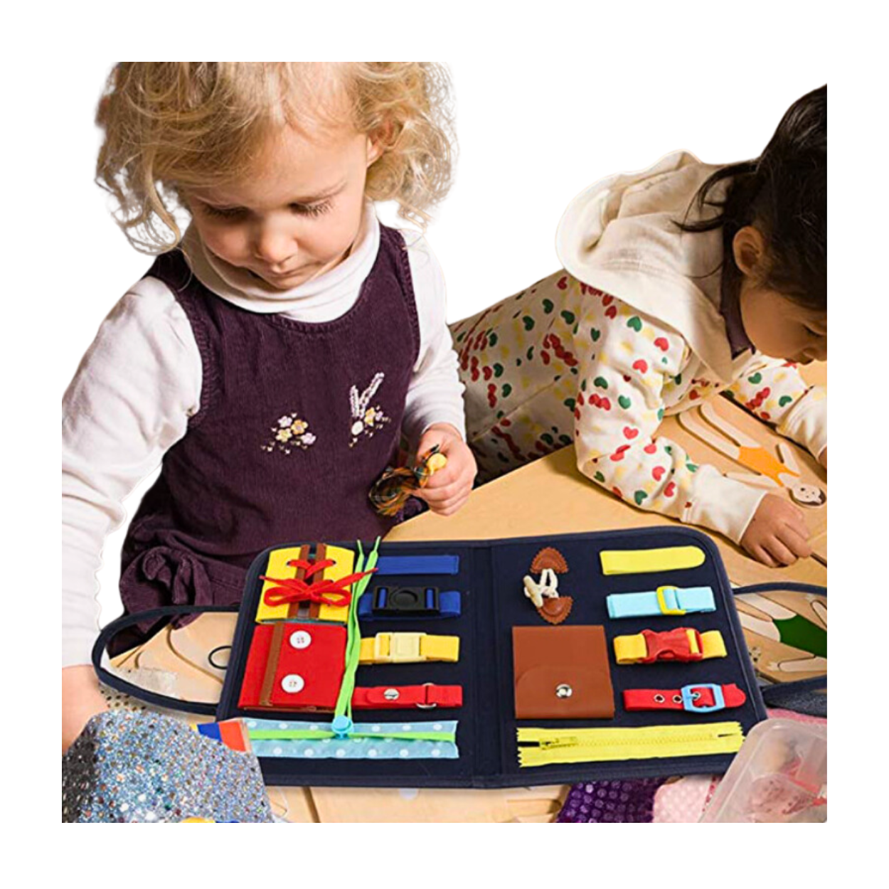 Felt Busy Board Ages 3 Montessori Fine Motor Toy Happy Square AU felt-busy-board-ages-3-montessori-fine-motor-toy-happy-square-au